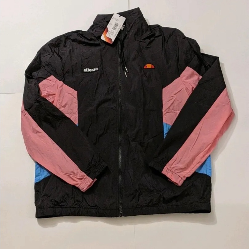Ellesse Men's Track VINALES Shell Jacket Black Blue Pink Size XXL - NWT
